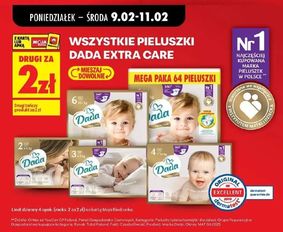 Pieluszki Extra Care rozmiar 2