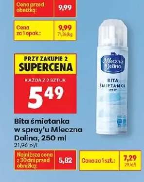 Bita śmietanka w sprayu