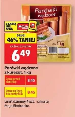 Parówki wędzone z kurcząt
