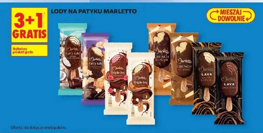 Lody na patyku różne smaki