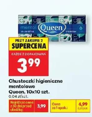 Chusteczki higieniczne mentolowe