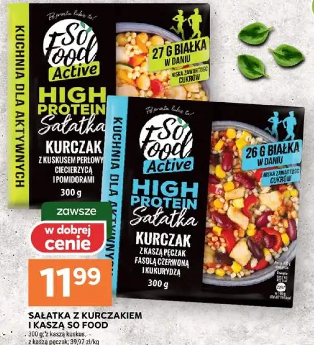 Sałatka high protein z kurczakiem z kaszą kuskus z kaszą pęczak