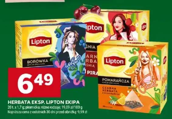 Herbata eksp. Lipton Ekipa, różne rodzaje