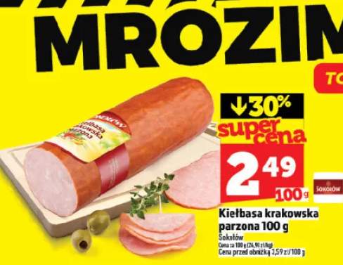 Kiełbasa krakowska parzona Sokołów 100 g