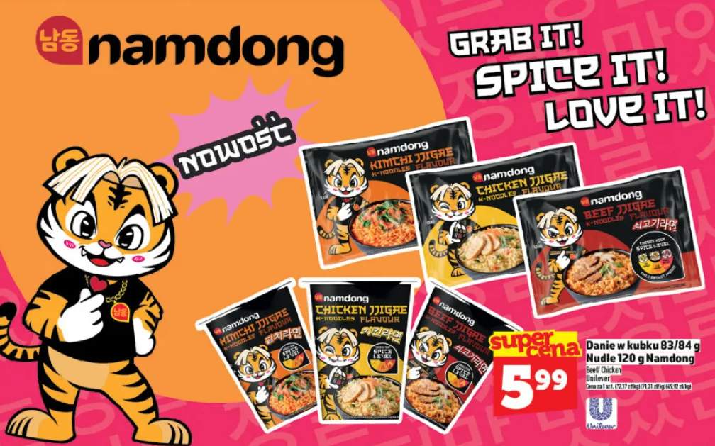 Nudle Namdong 83/84 g - 120 g, różne rodzaje