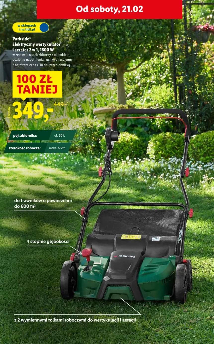 Elektryczny wertykulator i aerator 2 w 1, 1800 W