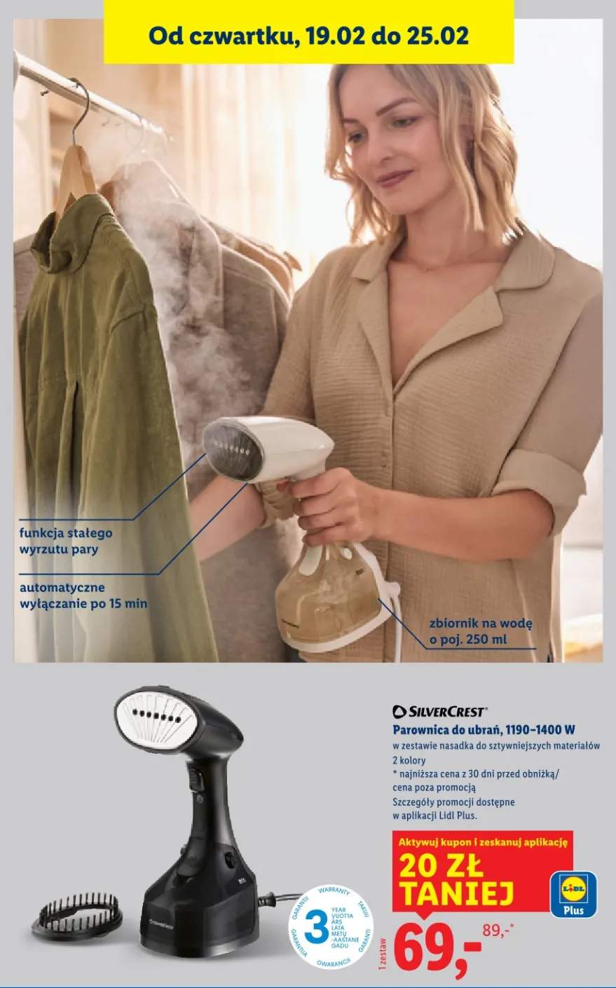 Parownica do ubrań 1190-1400W