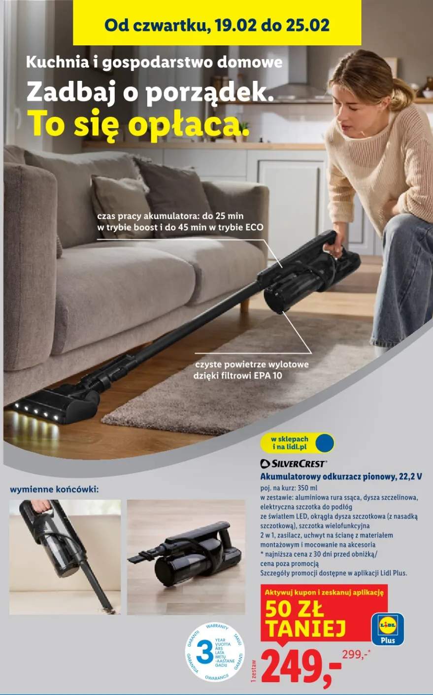 Odkurzacz pionowy akumulatorowy 22,2V