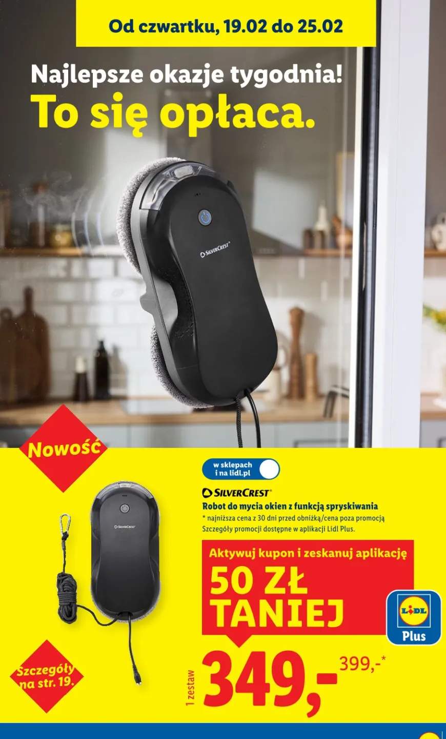 Robot do mycia okien z funkcją spryskiwania