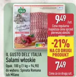 Salami włoskie Spinato Romana lub Milano