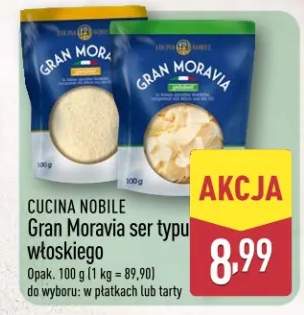 Gran Moravia ser typu włoskiego w płatkach lub tarty