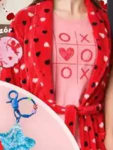 Szlafrok walentynkowy damski