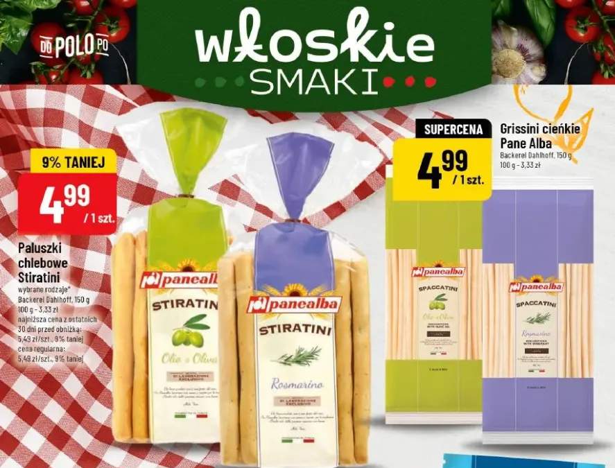 Paluszki chlebowe Stiratini wybrane rodzaje