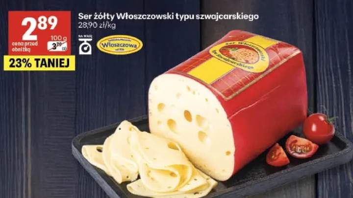 Ser żółty Włoszczowski typu szwajcarskiego