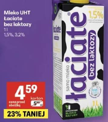 Mleko UHT bez laktozy 1,5%, 3,2%