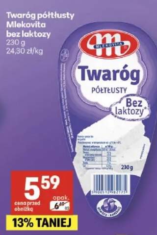Twaróg półtłusty bez laktozy