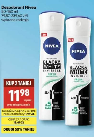 Dezodorant Black & White Invisible Fresh wybrane rodzaje