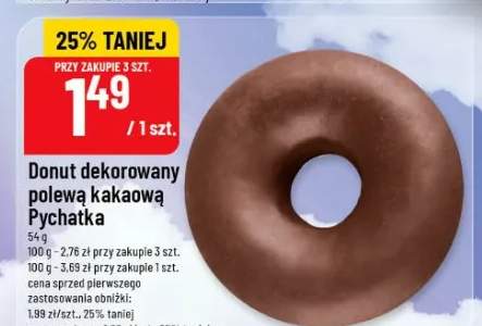 Donut dekorowany polewą kakaową
