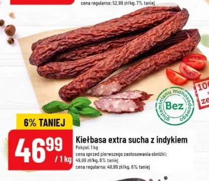 Kiełbasa extra sucha z indykiem