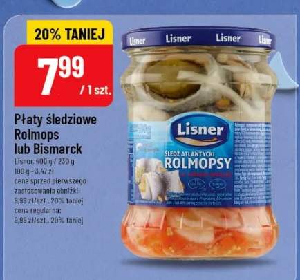 Płaty śledziowe Rolmops lub Bismarck