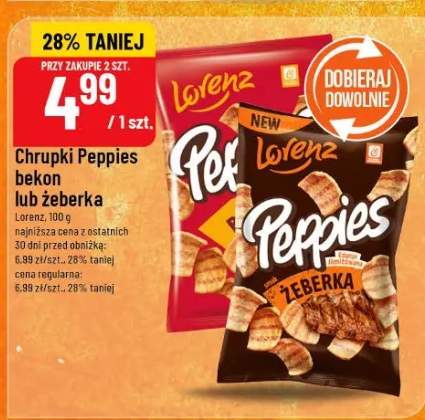 Chrupki Peppies bekon lub żeberka