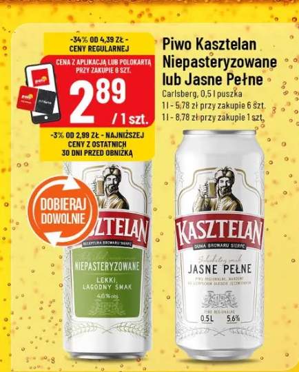 Piwo Kasztelan Jasne Pełne