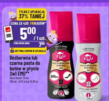 Czarna pasta do butów w płynie 2w1