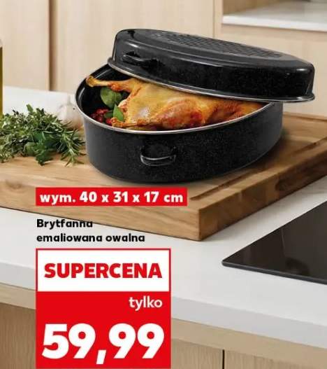 Brytfanna emaliowana owalna