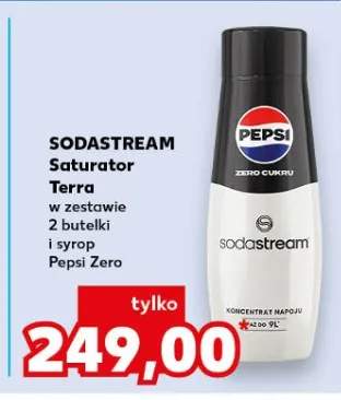 Saturator Terra w zestawie z 2 butelki i syrop Pepsi Zero