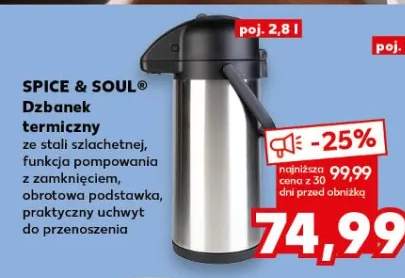 Dzbanek termiczny ze stali szlachetnej, funkcja pompowania z zamknięciem, obrotowa podstawka, praktyczny uchwyt do przenoszenia