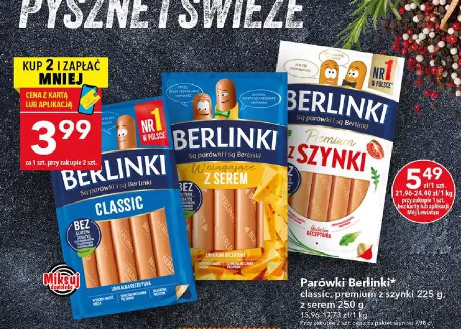 Parówki premium z szynki