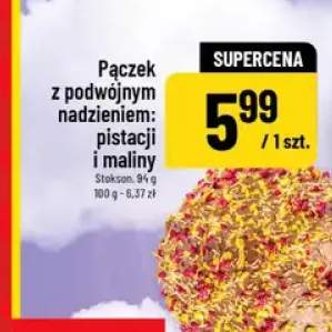 Pączek z podwójnym nadzieniem: pistacji i maliny