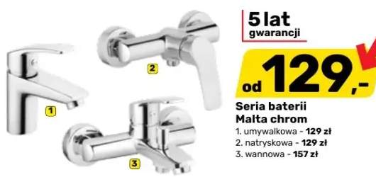 Seria baterii Malta chrom umywalkowa