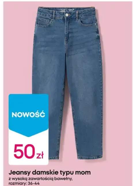 Jeansy damskie typu mom z wysoką zawartością bawełny