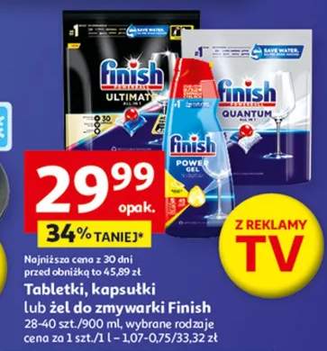 Tabletki, kapsułki lub żel do zmywarki Finish