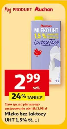Mleko bez laktozy UHT 1,5% tł.