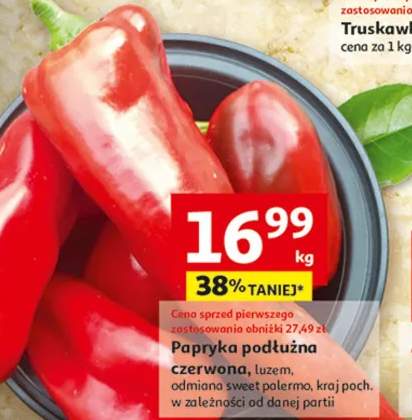 Papryka podłużna czerwona, luzem, odmiana sweet palermo, kraj poch. w zależności od danej partii