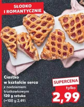 Ciastko w kształcie serca z nadzieniem truskawkowym