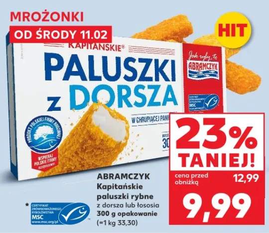 Paluszki rybne z dorsza lub łososia Kapitańskie