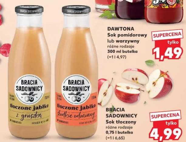 Sok pomidorowy lub warzywny różne rodzaje