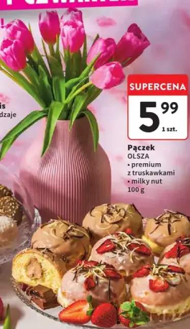Pączek Olsza premium z truskawkami milky nut