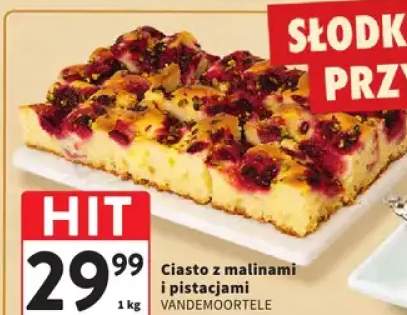Ciasto z malinami i pistacjami