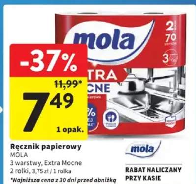 Ręcznik papierowy 3 warstwy, Extra Mocne 2 rolki, 3,75 zł / 1 rolka