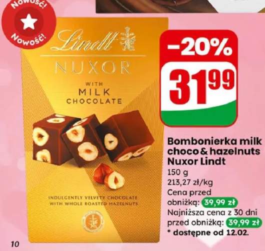 Bombonierka milk choco & hazelnuts Nuxor Lindt