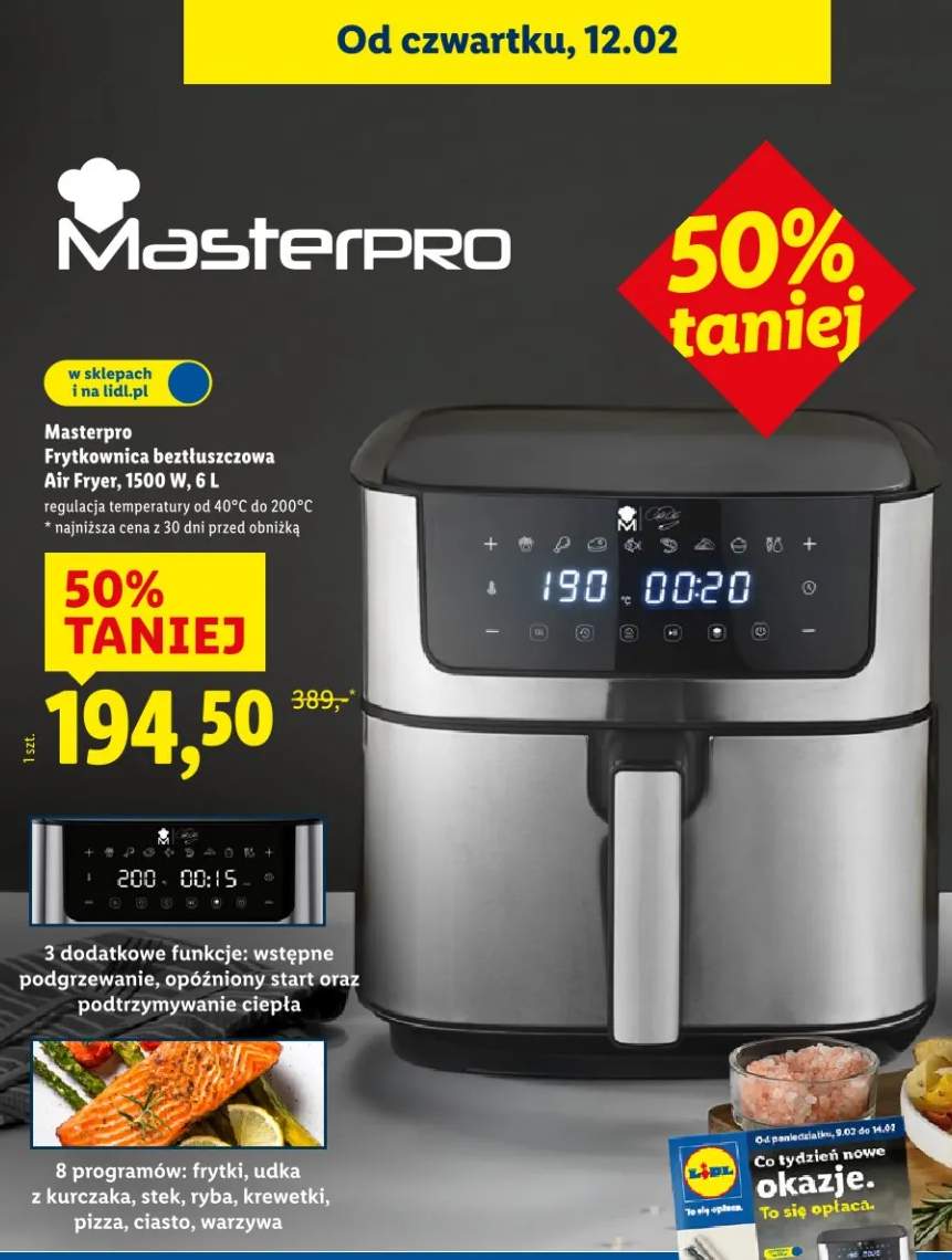 Frytkownica beztłuszczowa Air Fryer, 1500 W, 6 l