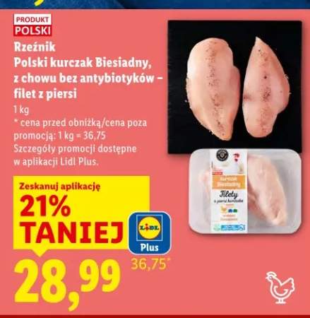 Rzeźnik Polski kurczak Biesiadny, z chowu bez antybiotyków - filet z piersi