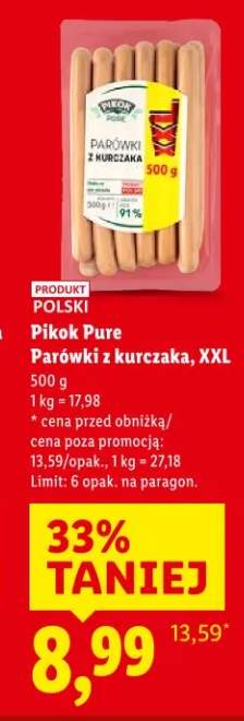 Parówki z kurczaka, XXL