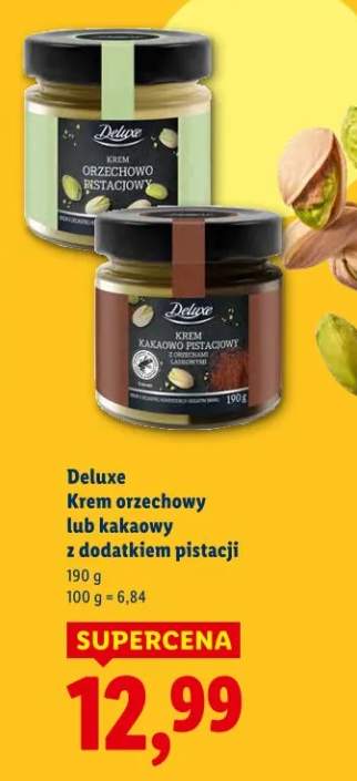 Krem orzechowy lub kakaowy z dodatkiem pistacji