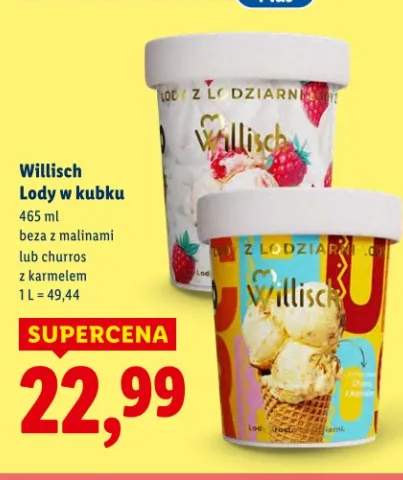 Lody w kubku bez z malinami