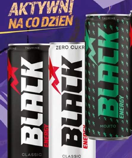 Napój energetyzujący Black różne rodzaje